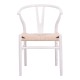 Καρέκλα Wishbone  rubberwood-σχοινί σε λευκή απόχρωση 60x51x80εκ