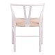 Καρέκλα Wishbone  rubberwood-σχοινί σε λευκή απόχρωση 60x51x80εκ
