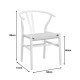 Καρέκλα Wishbone  rubberwood-σχοινί σε λευκή απόχρωση 60x51x80εκ