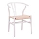 Καρέκλα Wishbone  rubberwood-σχοινί σε λευκή απόχρωση 60x51x80εκ