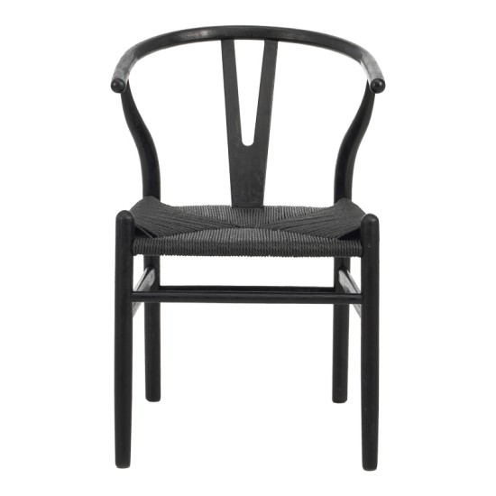 Καρέκλα Wishbone rubberwood-σχοινί σε μαύρη απόχρωση 60x51x80εκ Καρέκλα Wishbone rubberwood-σχοινί σε μαύρη απόχρωση 60x51x80εκ