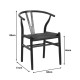 Καρέκλα Wishbone rubberwood-σχοινί σε μαύρη απόχρωση 60x51x80εκ Καρέκλα Wishbone rubberwood-σχοινί σε μαύρη απόχρωση 60x51x80εκ