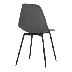 Καρέκλα Ballen  pp ανθρακί με μαύρα μεταλλικά πόδια 41.5x53x84.5εκ