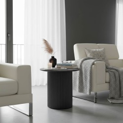 Βοηθητικό τραπέζι Dovel  mdf σε μαύρη απόχρωση Φ50x50εκ Βοηθητικό τραπέζι Dovel  mdf σε μαύρη απόχρωση Φ50x50εκ