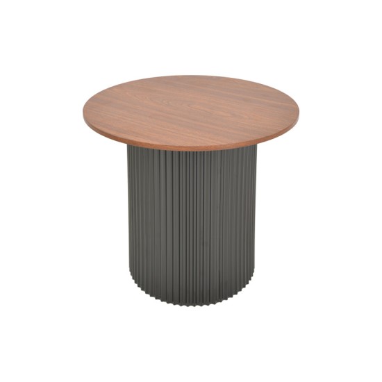 Βοηθητικό τραπέζι Dovel  mdf σε καρυδί-μαύρη απόχρωση Φ50x45εκ