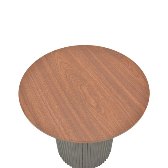 Βοηθητικό τραπέζι Dovel  mdf σε καρυδί-μαύρη απόχρωση Φ50x45εκ