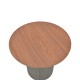 Βοηθητικό τραπέζι Dovel  mdf σε καρυδί-μαύρη απόχρωση Φ50x45εκ