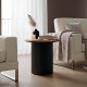 Βοηθητικό τραπέζι Dovel  mdf σε καρυδί-μαύρη απόχρωση Φ50x45εκ