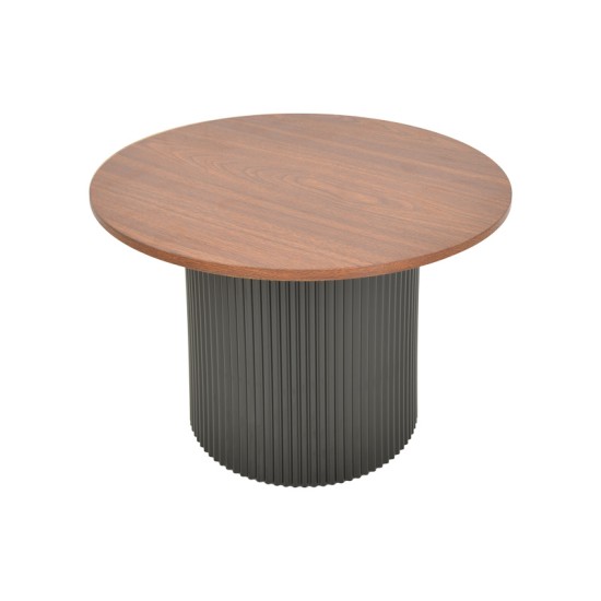 Τραπέζι σαλονιού Dovel  mdf σε καρυδί-μαυρη απόχρωση Φ70x40εκ