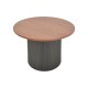 Τραπέζι σαλονιού Dovel  mdf σε καρυδί-μαυρη απόχρωση Φ70x40εκ