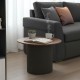 Τραπέζι σαλονιού Dovel  mdf σε καρυδί-μαυρη απόχρωση Φ70x40εκ