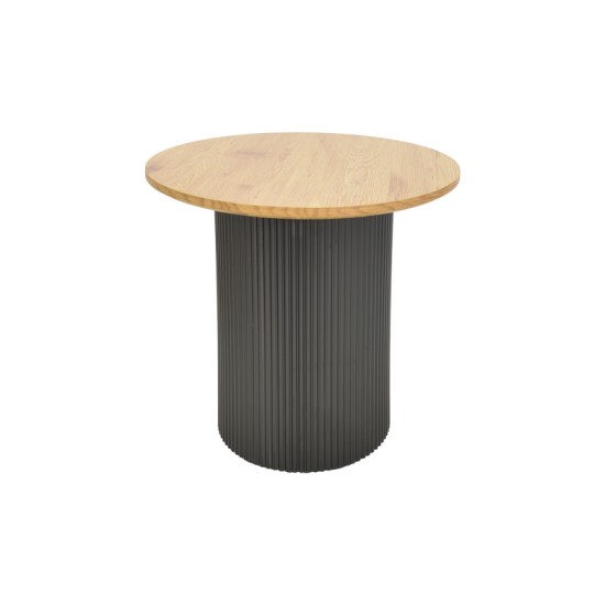 Βοηθητικό τραπέζι Dovel  mdf σε sonoma -μαύρη απόχρωση Φ50x45εκ