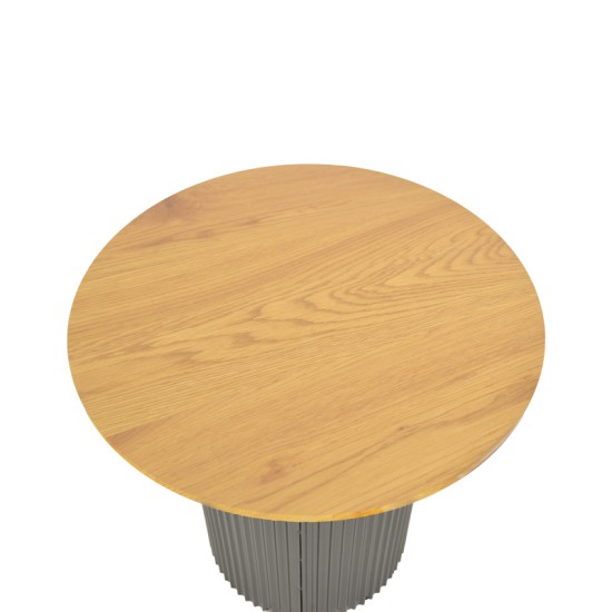 Βοηθητικό τραπέζι Dovel  mdf σε sonoma -μαύρη απόχρωση Φ50x45εκ