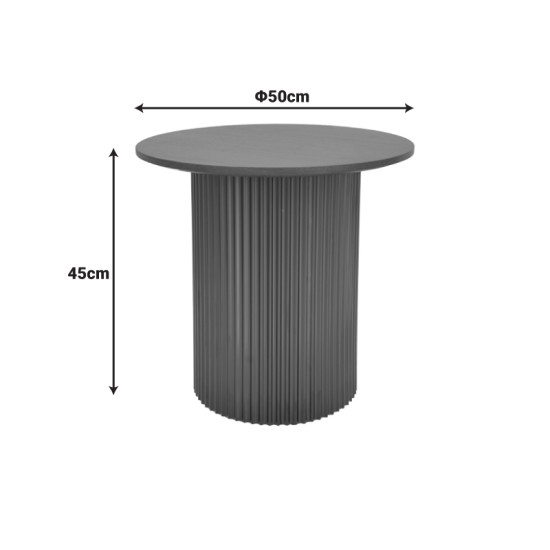 Βοηθητικό τραπέζι Dovel  mdf σε sonoma -μαύρη απόχρωση Φ50x45εκ