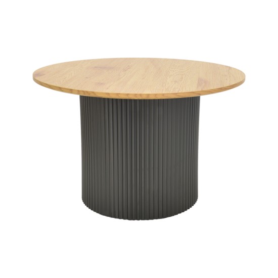 Τραπέζι σαλονιού Dovel  mdf σε sonoma-μαυρη απόχρωση Φ70x40εκ