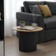 Τραπέζι σαλονιού Dovel  mdf σε sonoma-μαυρη απόχρωση Φ70x40εκ