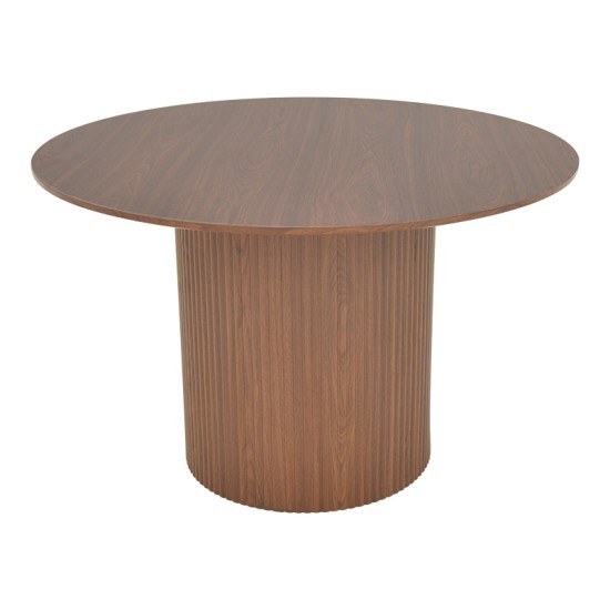 Τραπέζι Karulo  mdf σε καρυδί απόχρωση Φ120x76εκ