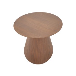 Τραπέζι σαλονιού Donda  mdf-μέταλλο σε καρυδί απόχρωση Φ80x40εκ