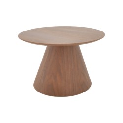 Τραπέζι σαλονιού Donda  mdf-μέταλλο σε καρυδί απόχρωση Φ80x40εκ