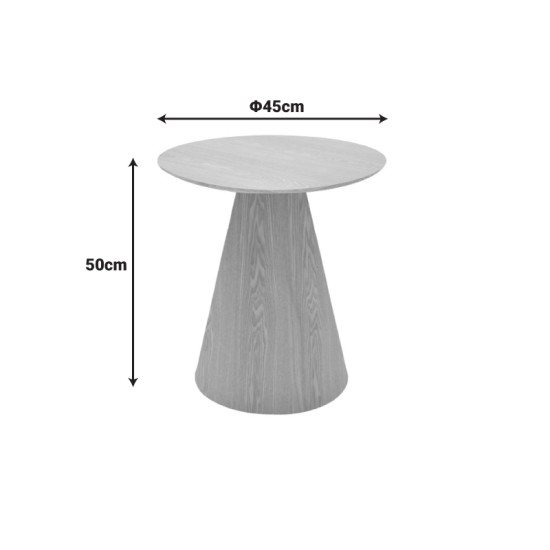 Βοηθητικό τραπέζι Donda  mdf-μέταλλο sonoma Φ45x46εκ