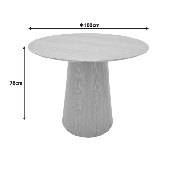 Tραπέζι Donda  mdf καρυδί Φ100x76εκ