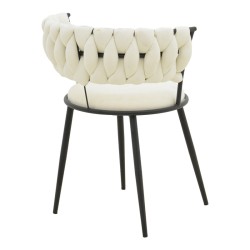 Πολυθρόνα Alkia I  ύφασμα σε εκρού απόχρωση- πόδι μαύρο μέταλλο 57x58.5x72εκ