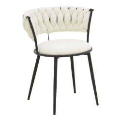 Πολυθρόνα Alkia I  ύφασμα σε εκρού απόχρωση- πόδι μαύρο μέταλλο 57x58.5x72εκ