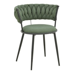 Πολυθρόνα Alkia I  ύφασμα σε χακί απόχρωση- πόδι μαύρο μέταλλο 57x58.5x72εκ