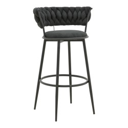 Σκαμπό μπαρ Alkia I  ύφασμα σε μαύρη απόχρωση- πόδι μαύρο μέταλλο 50x56x95εκ Σκαμπό μπαρ Alkia I  ύφασμα σε μαύρη απόχρωση- πόδι μαύρο μέταλλο 50x56x95εκ