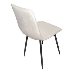 Καρέκλα Grato  ύφασμα μπεζ-πόδι μαύρο μεταλλικό 45.5x53.5x88.5εκ