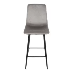 Σκαμπό μπαρ Grato  ύφασμα γκρι-πόδι μαύρο μεταλλικό 43.5x55x114εκ