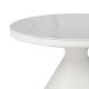Τραπέζι σαλονιού Coozlin Inart sintered stone σε απόχρωση λευκό μαρμάρου με λευκό μέταλλο Φ70x40εκ Τραπέζι σαλονιού Coozlin Inart sintered stone σε απόχρωση λευκό μαρμάρου με λευκό μέταλλο Φ70x40εκ