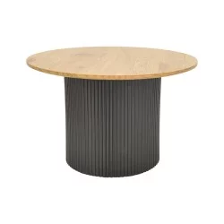 Tραπέζια σαλονιού Dovel  mdf σετ 2τεμ. sonoma-μαύρο μεταλλο