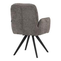 Πολυθρόνα περιστρεφόμενη Novo  ύφασμα ανθρακί μπουκλε-πόδια μαύρο μεταλλικό 65.5x60x90εκ