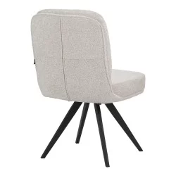 Καρέκλα περιστρεφόμενη Novo  ύφασμα λευκό μπουκλε-πόδια μαύρο μεταλλικό 65.5x50x90εκ