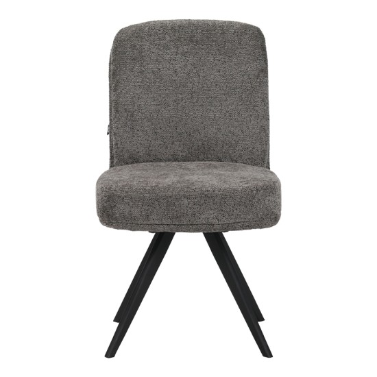 Καρέκλα περιστρεφόμενη Novo  ύφασμα γκρι μπουκλέ-πόδια μαύρο μεταλλικό 65.5x50x90εκ