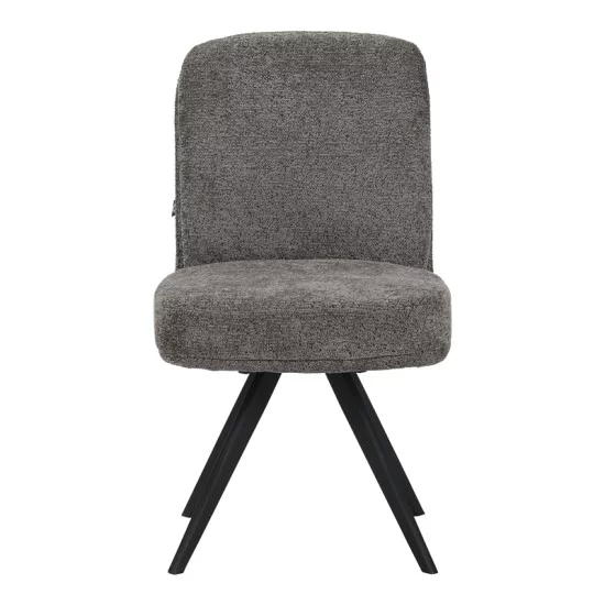 Καρέκλα περιστρεφόμενη Novo  ύφασμα ανθρακί μπουκλε-πόδια μαύρο μεταλλικό 65.5x50x90εκ