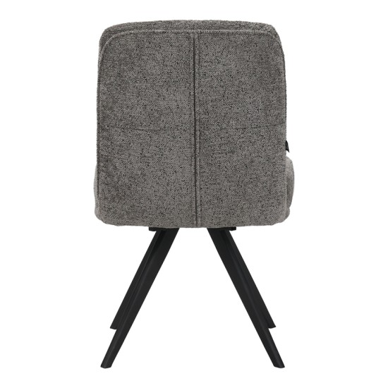 Καρέκλα περιστρεφόμενη Novo  ύφασμα γκρι μπουκλέ-πόδια μαύρο μεταλλικό 65.5x50x90εκ