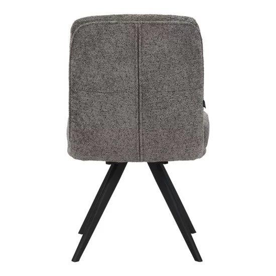 Καρέκλα περιστρεφόμενη Novo  ύφασμα ανθρακί μπουκλε-πόδια μαύρο μεταλλικό 65.5x50x90εκ