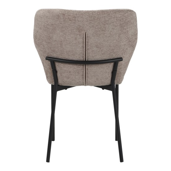 Καρέκλα Mavier  ύφασμα γκρι-μπεζ-πόδια μαύρο μεταλλικό 48x61.5x82εκ