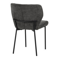 Καρέκλα Mavier  ύφασμα γκρι-πόδια μαύρο μεταλλικό 48x61.5x82εκ