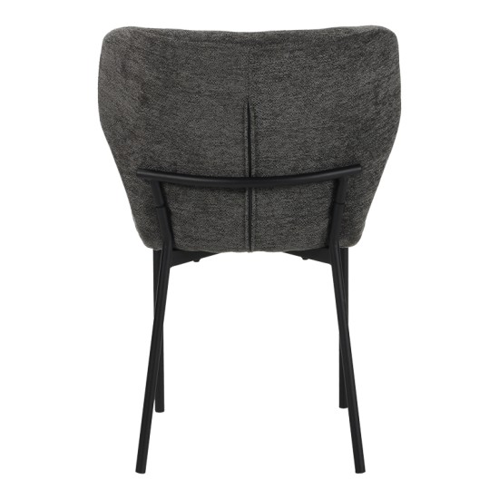 Καρέκλα Mavier  ύφασμα γκρι-πόδια μαύρο μεταλλικό 48x61.5x82εκ