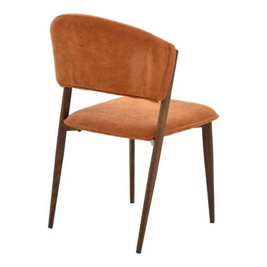 Καρέκλα Dolez  terracotta ύφασμα-πόδι καρυδί μέταλλο 49x58.5x82εκ