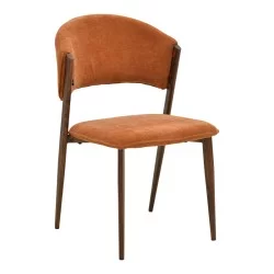 Καρέκλα Dolez  terracotta ύφασμα-πόδι καρυδί μέταλλο 49x58.5x82εκ