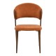 Καρέκλα Dolez  terracotta ύφασμα-πόδι καρυδί μέταλλο 49x58.5x82εκ