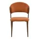 Καρέκλα Dolez  terracotta ύφασμα-πόδι καρυδί μέταλλο 49x58.5x82εκ