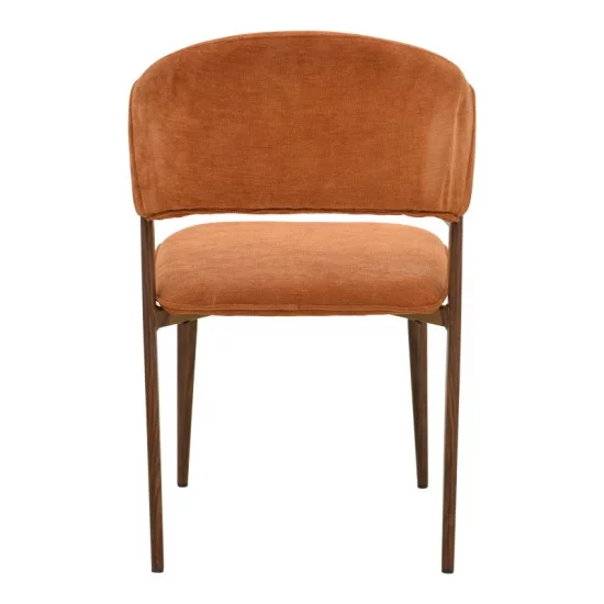 Καρέκλα Dolez  terracotta ύφασμα-πόδι καρυδί μέταλλο 49x58.5x82εκ