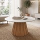 Τραπέζι σαλονιού Franzel  sintered stone σε όψη μαρμάρου-mdf σε φυσική απόχρωση Φ80x40εκ