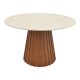 Τραπέζι Franzel  sintered stone σε όψη τραβερτίνας-mdf καρυδί Φ120x75εκ