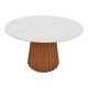 Τραπέζι Franzel  sintered stone σε όψη μαρμάρου-mdf σε φυσική απόχρωση Φ120x75εκ